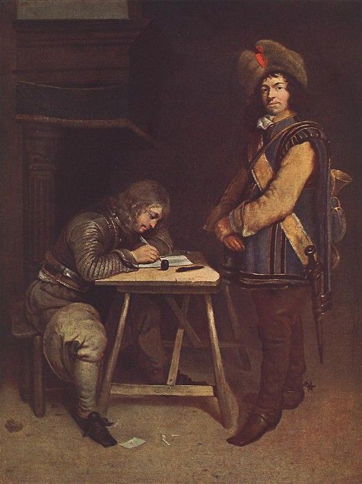 TERBORCH Gerard Officer Writing A Letter. Borch,  