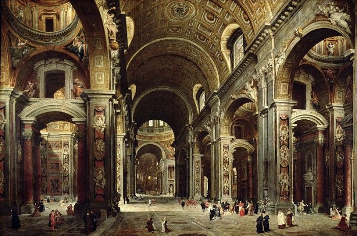 Cardinal Melchior de Polignac Visiting St Peters in Rome, 1730. ,  