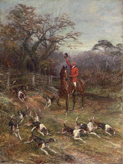 Hounds on the Scent leaving a Covert. , 