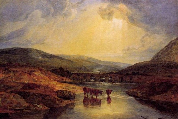 Turner Joseph Mallord William Abergavenny Bridge Monmountshire clearing up after a showery day. ,   