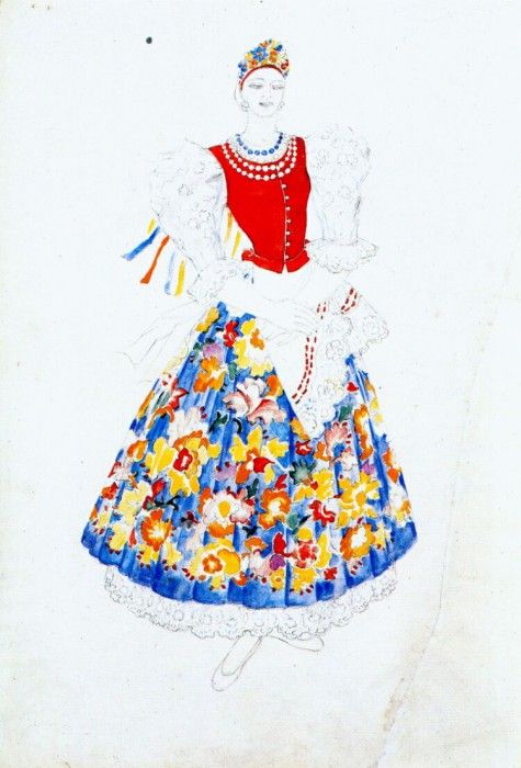 goncharova les noces (costume design for bride). , 