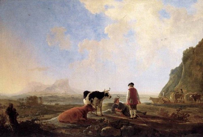 CUYP Aelbert Herdsmen With Cows. , Aelbert