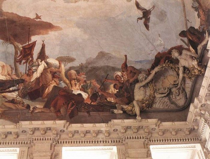 Tiepolo Wurzburg Apollo and the Continents detail3. ,  