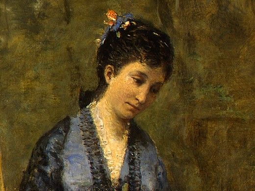 Corot Madame Stumpf and Her Daughter, 1872, Detalj 3, NG Was. , --