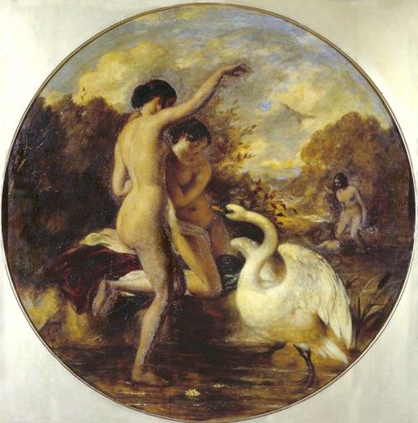 Etty William Female Bathers Surprised by a Swan. , 