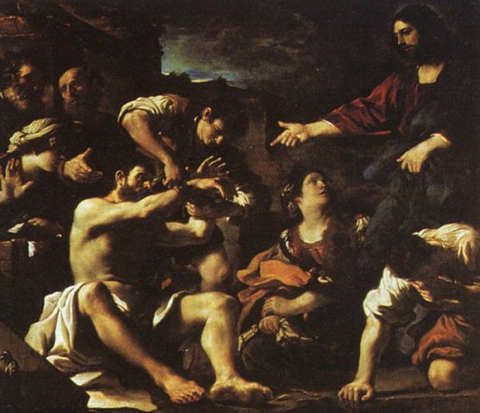 GUERCINO Raising Lazarus. ,   