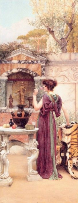 Godward  At the Garden Shrine Pompeii. ,  