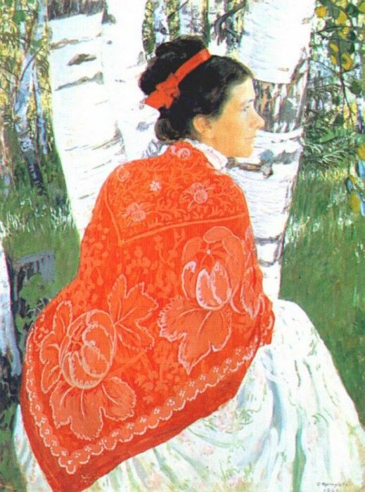 kustodiev the artists wife 1909. ,  (1878-1927)