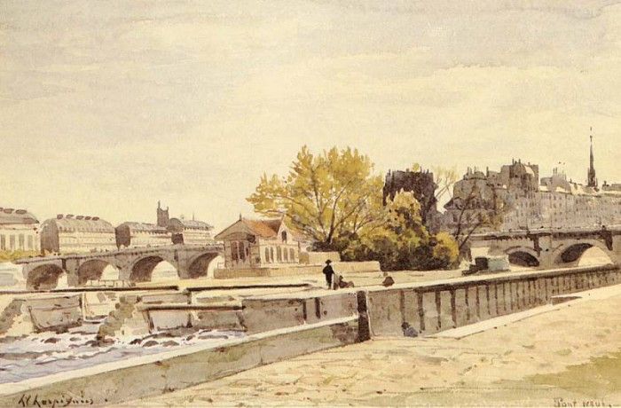 Harpignies Henri Joseph Pont Neuf Paris. Harpignies, -