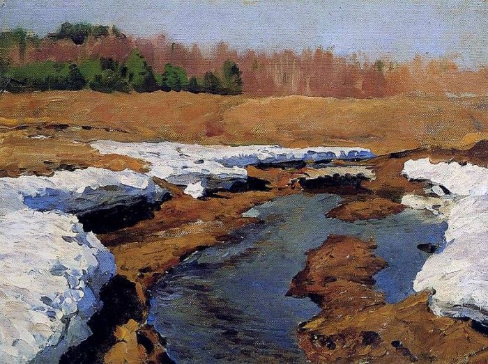 Levitan Isaac Spring last snow Sun. , 