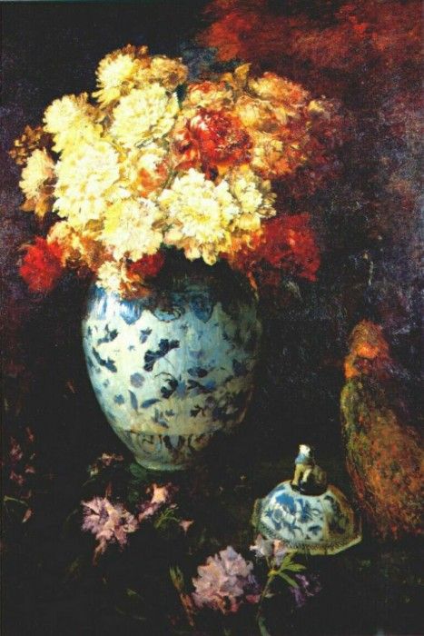 carlsen peonies in kang hsi vase c1885. , 