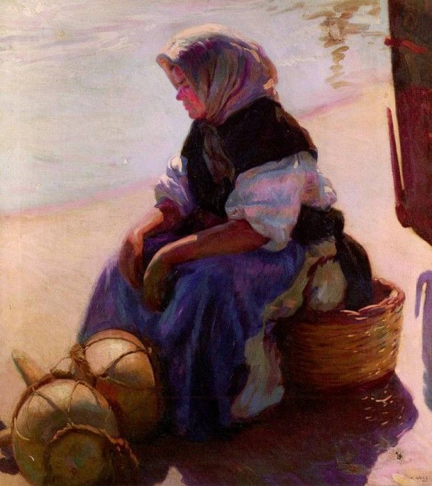 Gras Francisco Fisherwoman On The Beach. -