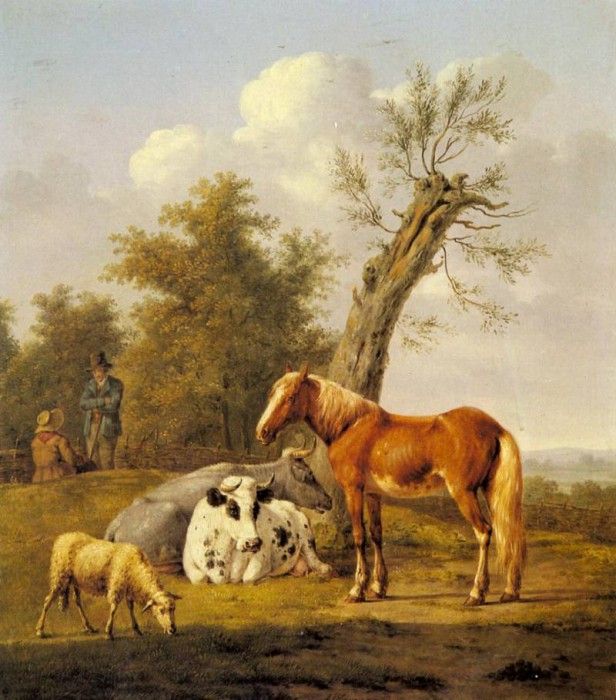 Oberman Anthony Cows A Horse And A Sheep Resting By A Blasted Oak. �������, ������