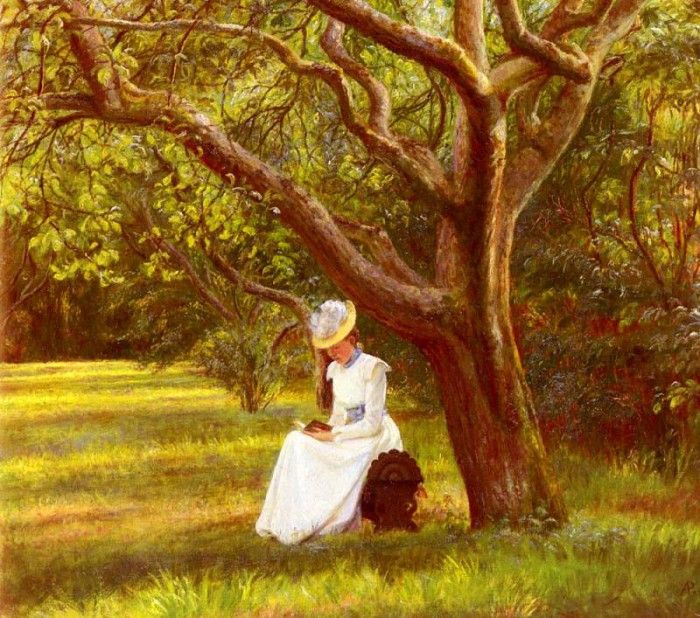 Poulsen Micholine Anemine Christine Reading In The Park. ,  Anemine Micholine