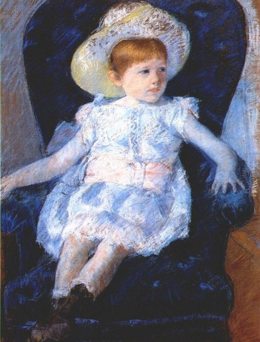 cassatt elsie in a blue chair 1880.  