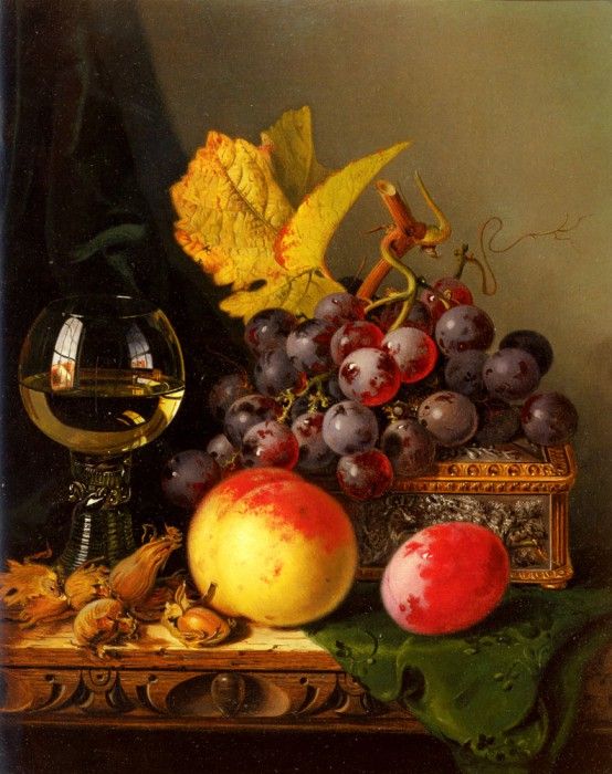 Ladell Edward A Still Life Of Black Grapes. Ladell, 