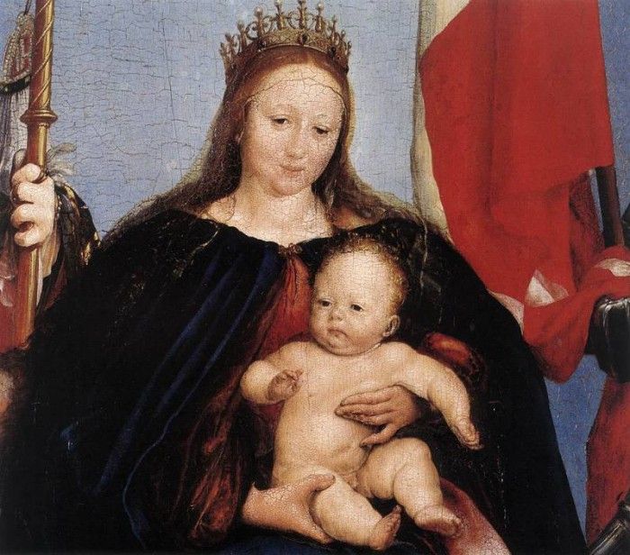 Holbien the Younger The Solothurn Madonna detail 1.   