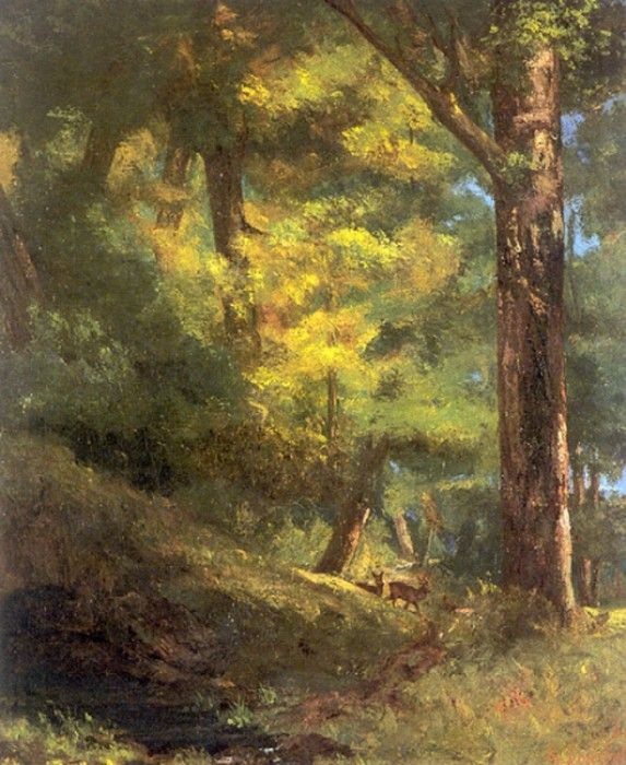 Courbet Gustave Deux Chevre Uils Dans la Foret. , 