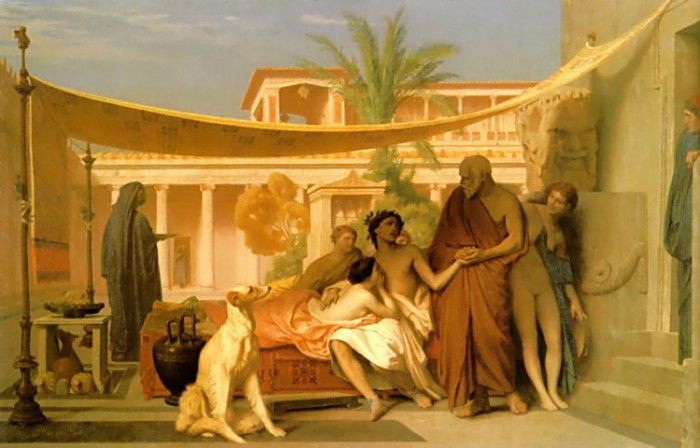 Socrates seeking Alcibiades in the House of Aspasia. , -