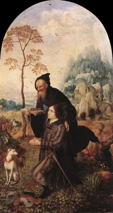 GOSSAERT Jan St Anthony with a Donor.   