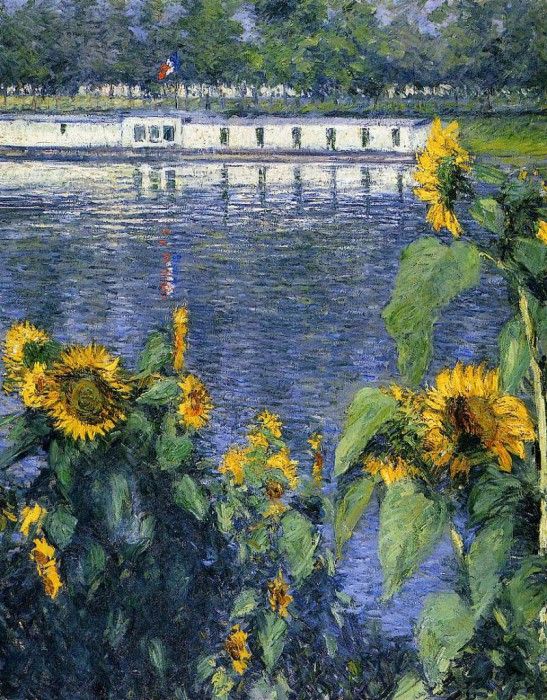 Caillebotte Gustave Sunflowers on the Banks of the Seine. , 