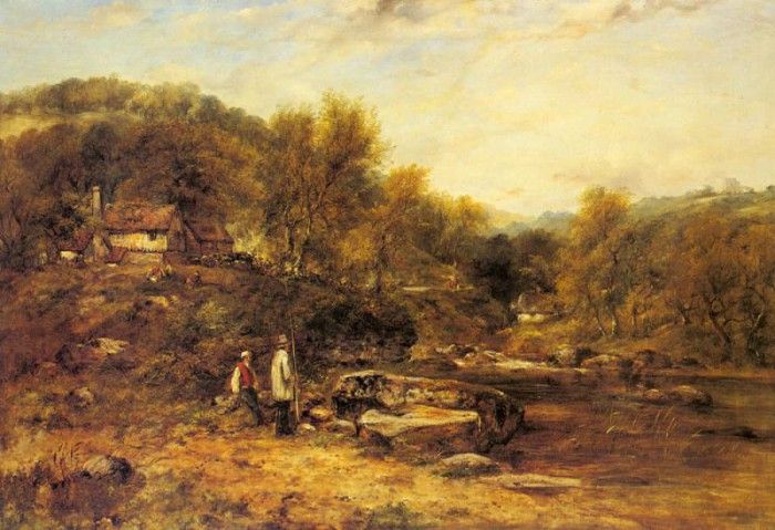 Watts Frederick William Anglers By A Stream. ,  