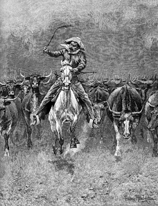 Fr 026 In a Stampede FredericRemington sqs. Remington, 