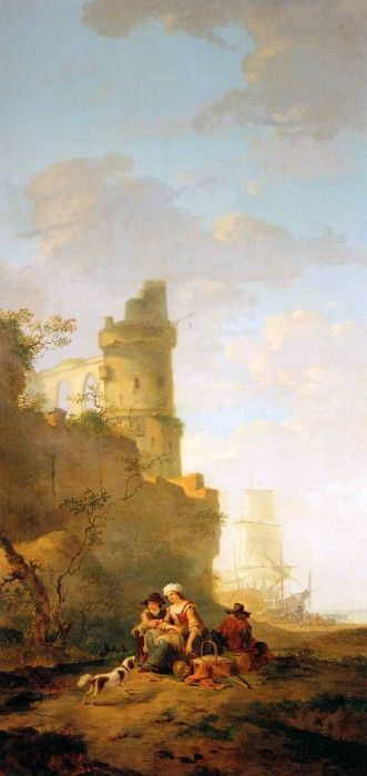 Strij van Jacob Italian landscape with ruin. Strij,  