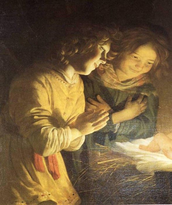 HONTHORST Gerrit van Adoration Of The Child. Honthorst,  