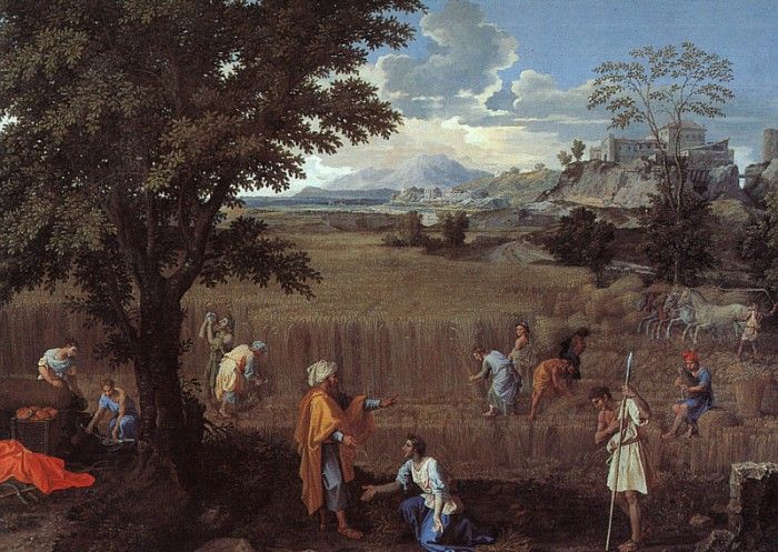 Poussin The Summer (Ruth and Boaz), 1660-64, oil on canvas, . , 