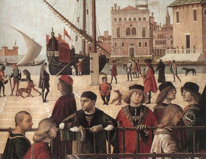 Carpaccio Arrival of the English Ambassadors detail2. , 