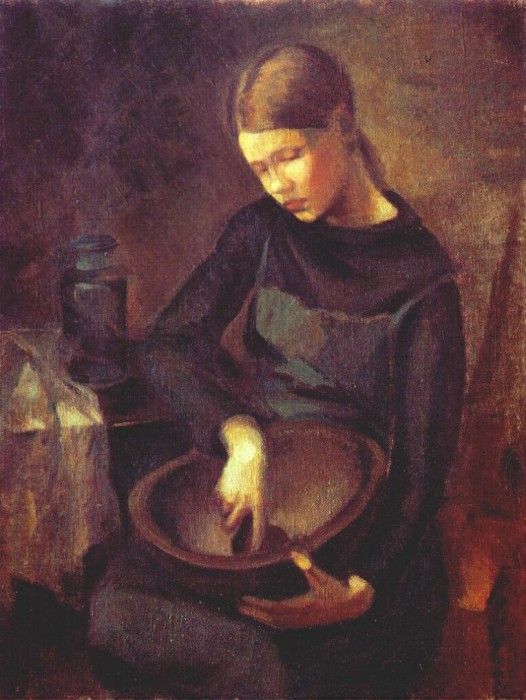 matveeva-mostova girl with bowl c1923-5. ��������-�������