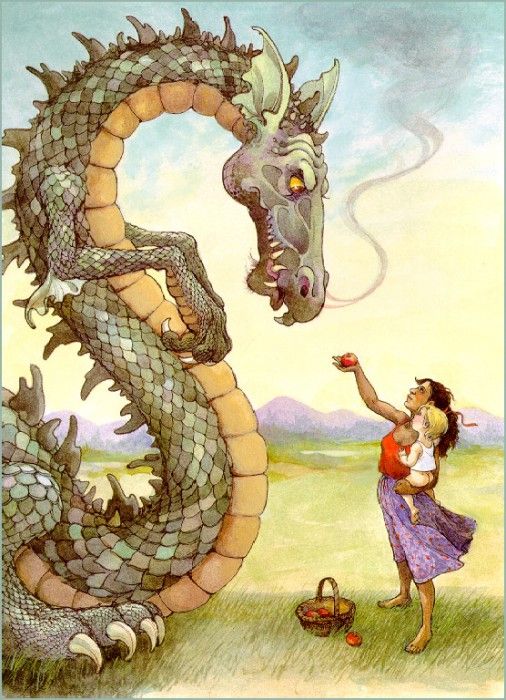 HymanTS-01 TheSerpentSlayer-FrontisPiece-sj. , Trina Schart
