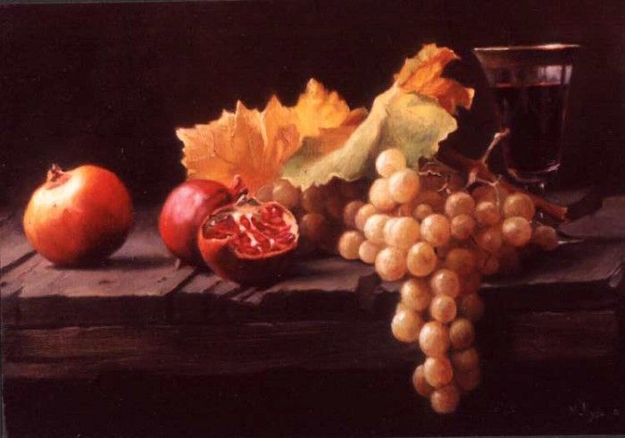 Hyde Still life with Grapes and Pomegranates. Hyde, 