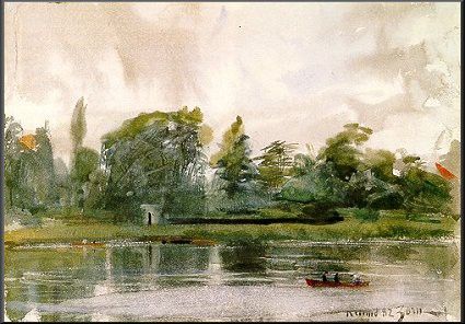 Zorn Landskapsstudie fran Richmond. 1882, akvarell (Watercol. , 