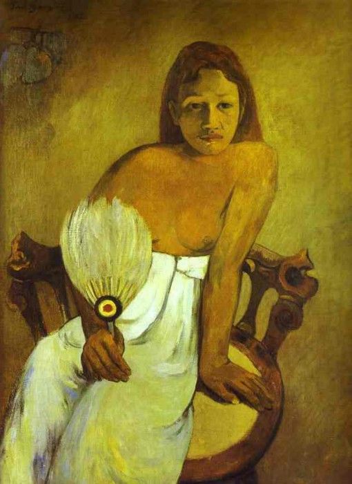 Gauguin - Girl With A Fan. , 