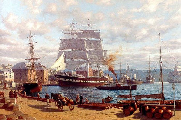 Jsd50 Sobraon alongside at Pitt Street Circular Quay Sydney 1871 JStevenDews sqs. , J 