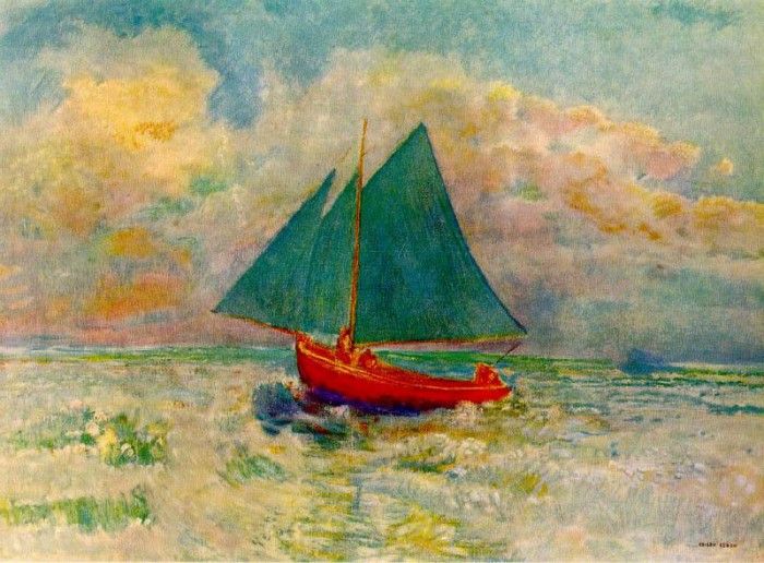 Redon Red boat with a sail, 1906-07  Oil on canvas, 54 x 73 . , 