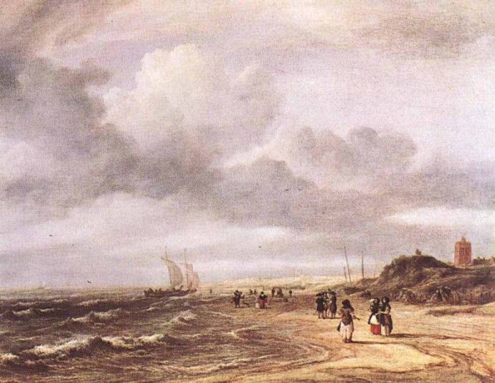 RUISDAEL Jacob Isaackszon van The Shore At Egmond an Zee. ,  
