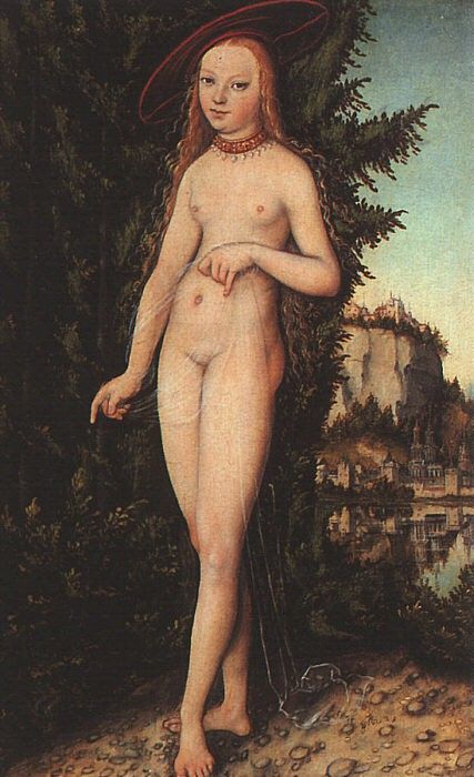 Cranach d.a. Venus Standing in a Landscape, 1529, wood, Muse. ,  