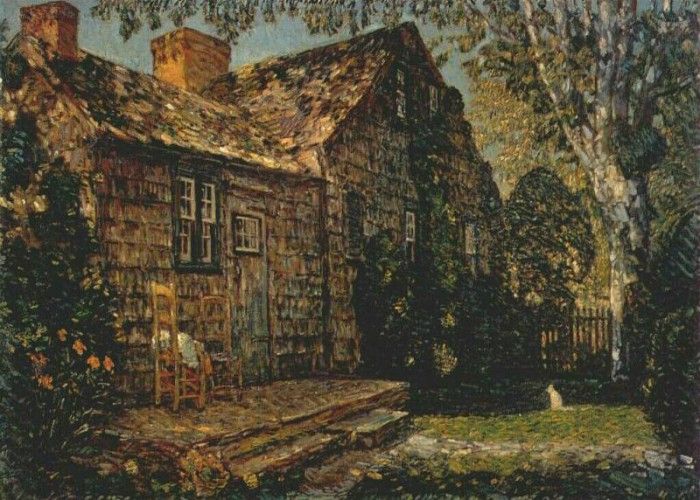 hassam little old cottage, egypt lane, east hampton 1917. , 