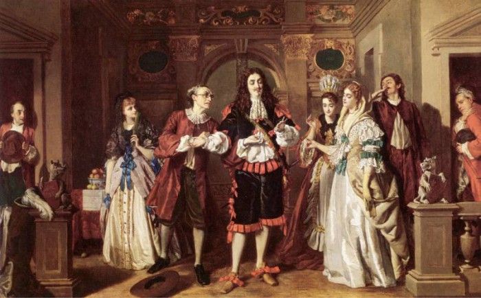 A scene from Molieres LAvare. ,  