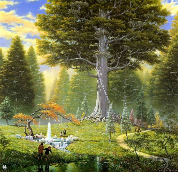 ma Nasmith cal2002 The great tree at Caras Galadhon. Nasmith, 