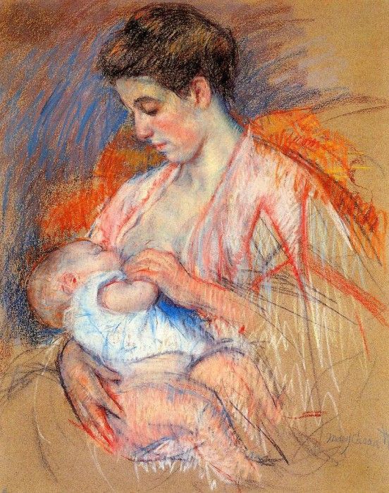 Cassatt Mary Mother Jeanne Nursing Her Baby.  