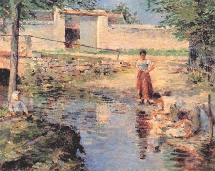 robinson the gossips (three women washing clothes, giverny) 1891. 