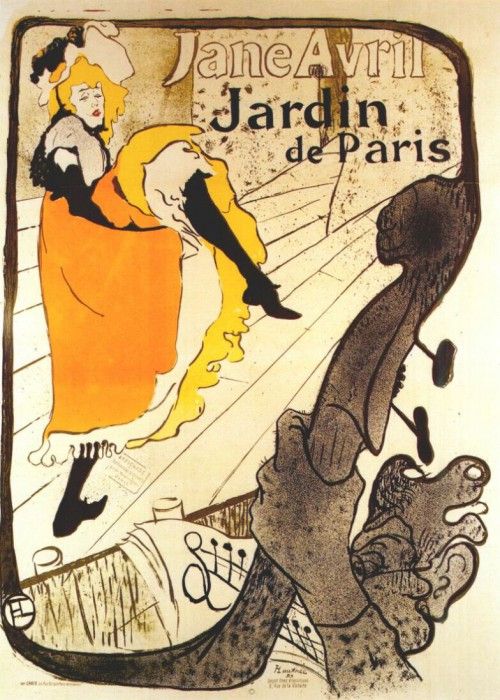 lautrec jane avril at the jardin de paris (poster) 1893. -,  