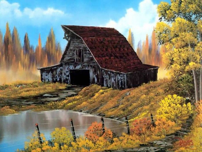 bob ross csg011 rustic barn. , 