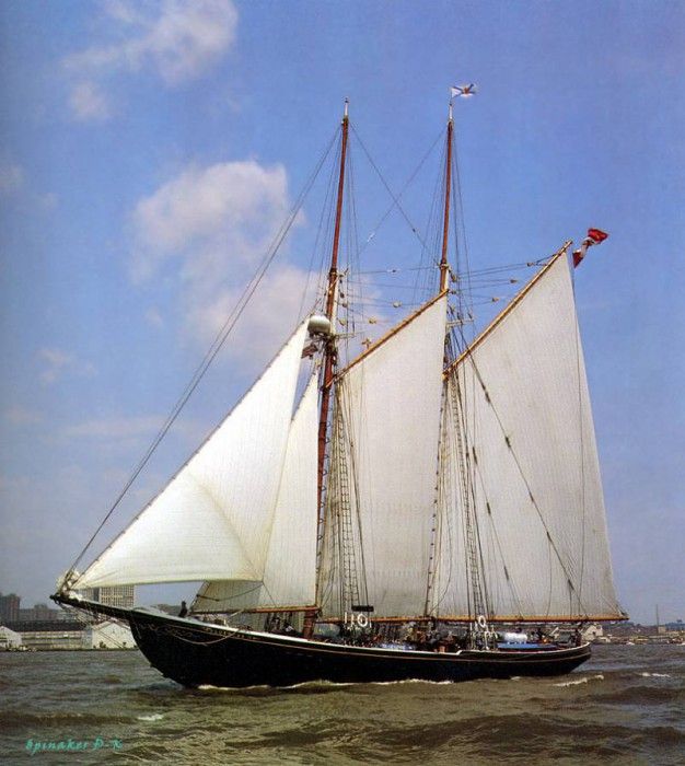 dk tall ships bluenose II gaff schooner lyr 1963. 
