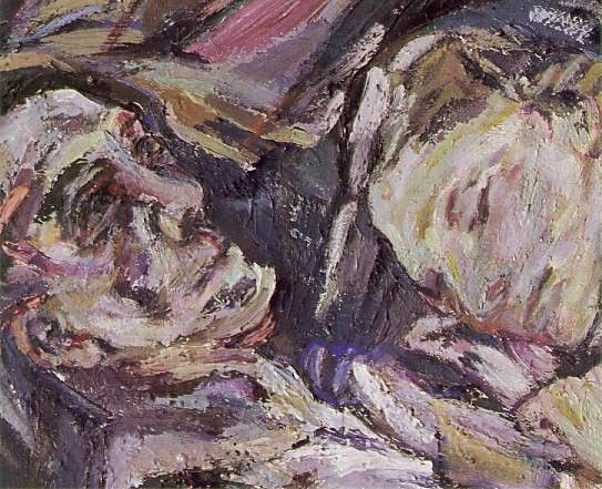 Kokoschka Die Windsbraut (The tempest), DETAIL OF faces of K. , 