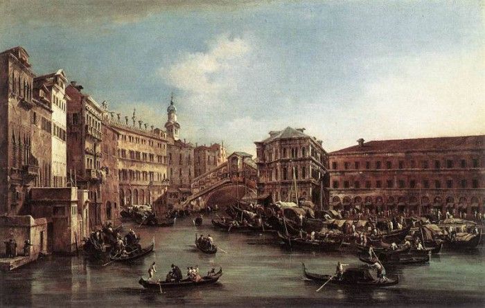 GUARDI Francesco The Rialto Bridge with the Palazzo dei Camerlenghi.  